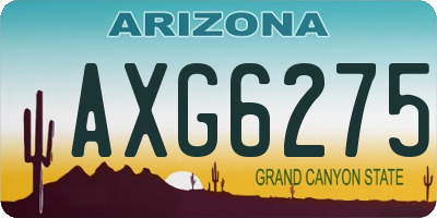 AZ license plate AXG6275