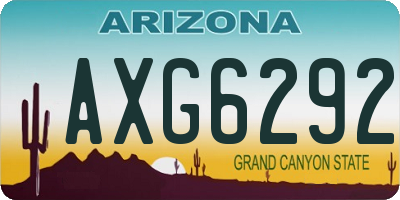 AZ license plate AXG6292