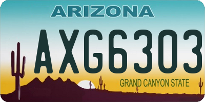 AZ license plate AXG6303