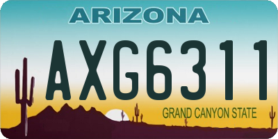 AZ license plate AXG6311