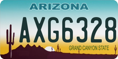 AZ license plate AXG6328
