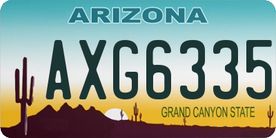 AZ license plate AXG6335