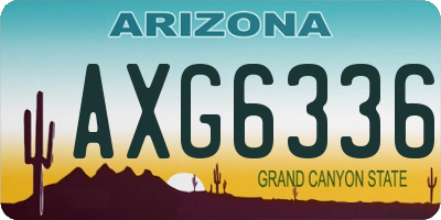 AZ license plate AXG6336