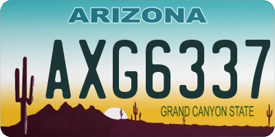 AZ license plate AXG6337