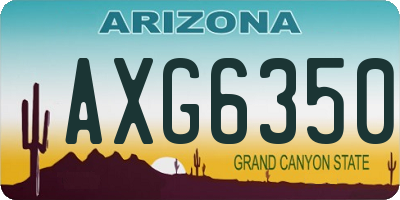 AZ license plate AXG6350