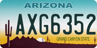 AZ license plate AXG6352