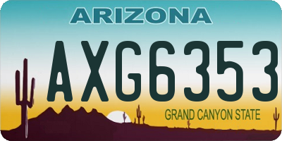 AZ license plate AXG6353
