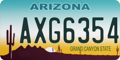 AZ license plate AXG6354