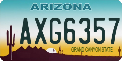 AZ license plate AXG6357