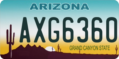 AZ license plate AXG6360