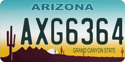 AZ license plate AXG6364