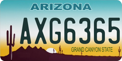 AZ license plate AXG6365