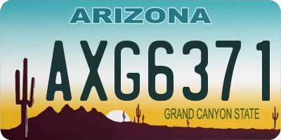AZ license plate AXG6371