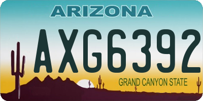 AZ license plate AXG6392