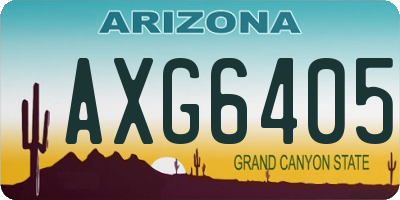 AZ license plate AXG6405