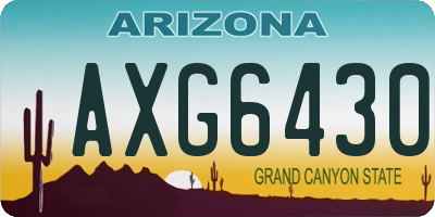 AZ license plate AXG6430