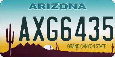AZ license plate AXG6435