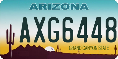 AZ license plate AXG6448