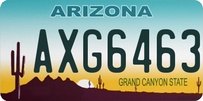 AZ license plate AXG6463