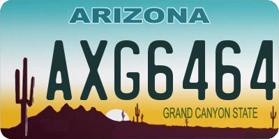 AZ license plate AXG6464
