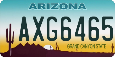 AZ license plate AXG6465