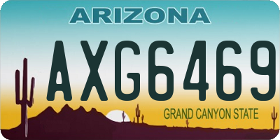 AZ license plate AXG6469