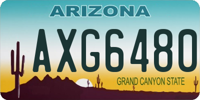 AZ license plate AXG6480