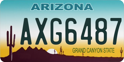 AZ license plate AXG6487
