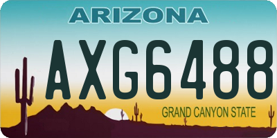 AZ license plate AXG6488