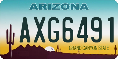 AZ license plate AXG6491