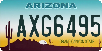 AZ license plate AXG6495