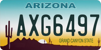 AZ license plate AXG6497