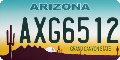 AZ license plate AXG6512