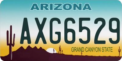 AZ license plate AXG6529
