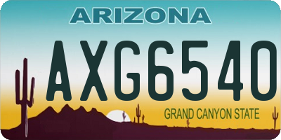 AZ license plate AXG6540