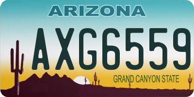 AZ license plate AXG6559