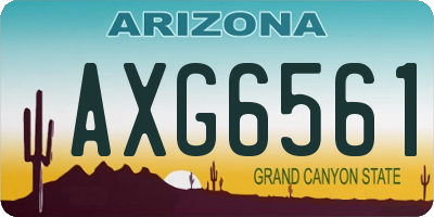 AZ license plate AXG6561