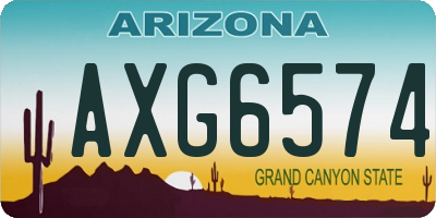 AZ license plate AXG6574