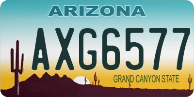 AZ license plate AXG6577