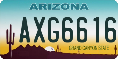 AZ license plate AXG6616