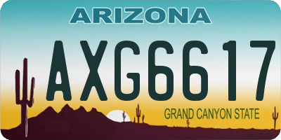 AZ license plate AXG6617