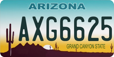 AZ license plate AXG6625