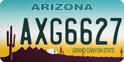 AZ license plate AXG6627