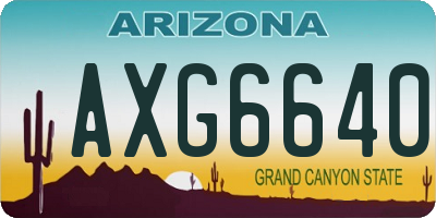 AZ license plate AXG6640