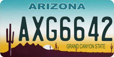 AZ license plate AXG6642