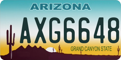 AZ license plate AXG6648