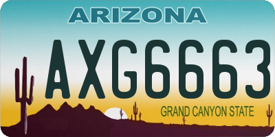 AZ license plate AXG6663