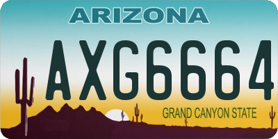 AZ license plate AXG6664