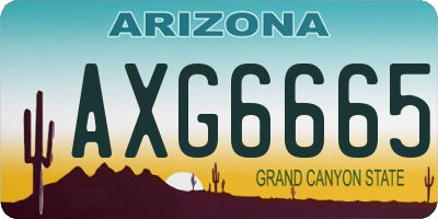 AZ license plate AXG6665
