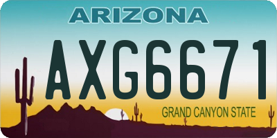 AZ license plate AXG6671